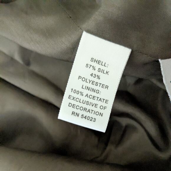 Midi Dress Cocktail Gown M Brown Silk Y2K Lace Banana Republic Strapless Glam - Picture 11 of 12